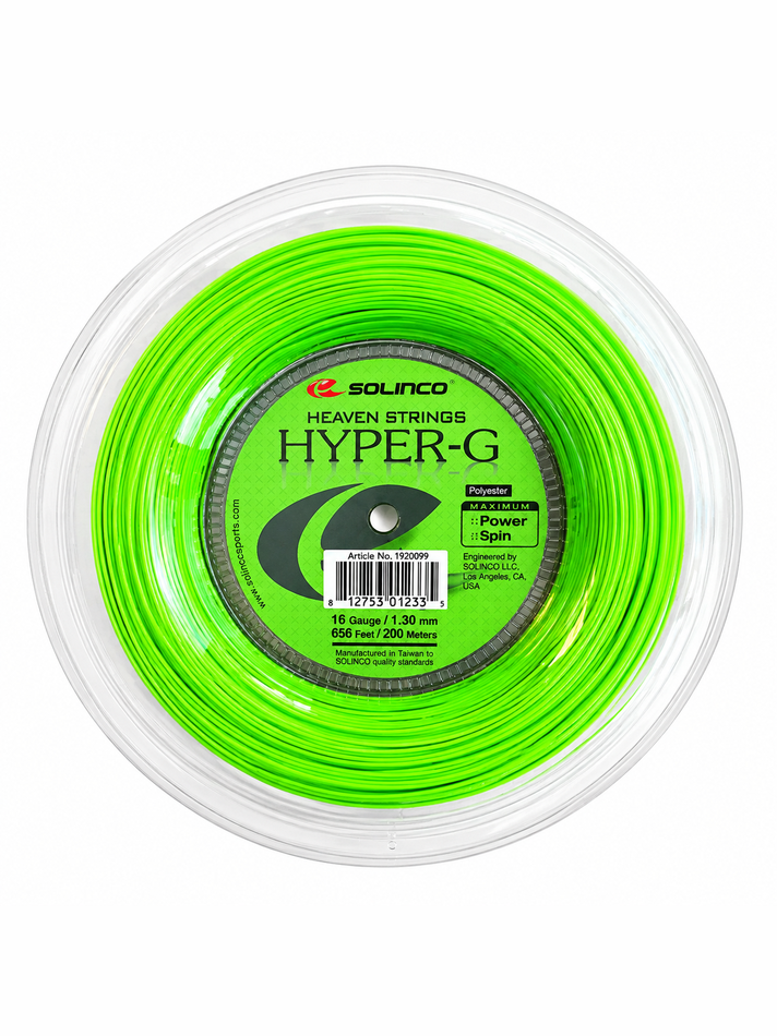 Rollo de Cuerda Solinco Hyper G Verde  200m para Tenis