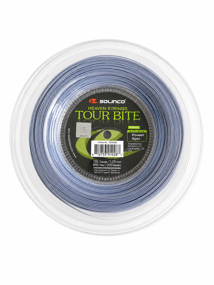 Rollo de Cuerda Solinco Tour Bite Gris 200m para Tenis