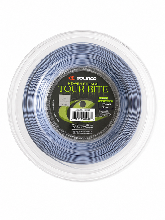 Rollo de Cuerda Solinco Tour Bite Gris 200m para Tenis