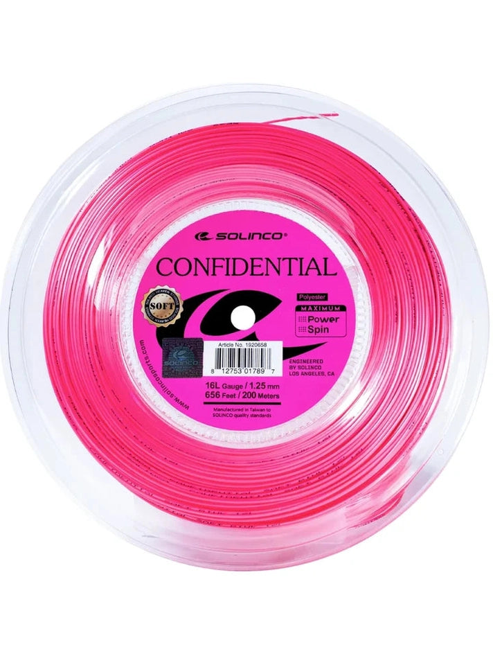 Rollo de Cuerda Solinco Confidential  Soft 200m Rosa para Tenis